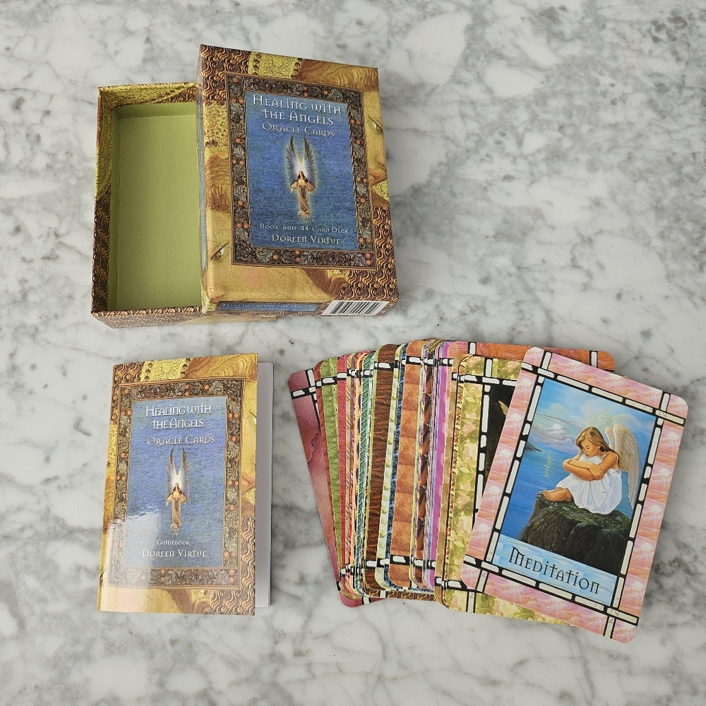Doreen Virtue Healing With The Angels Oracle Tarot Card Deck (44) Guidebook SET
